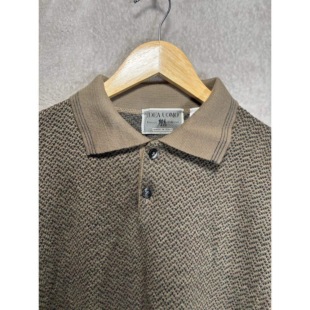Vintage Idea Uomo Made in Italy Acrylic Wool Collared Long Sleeve Sweater Mens M - Picture 3 of 5